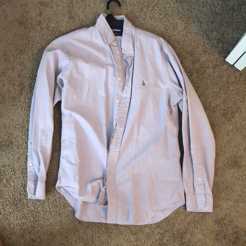 Light purple button down polo Ralph Lauren size M